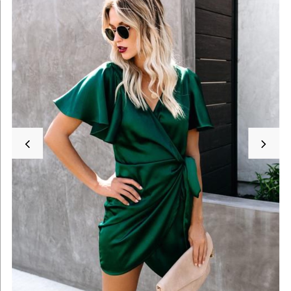 Frame of Mind Satin Wrap Dress